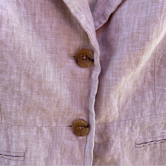 Banana Republic Cream Beige 100% Linen Exterior Blazer Sz 6 - Picture 5 of 13